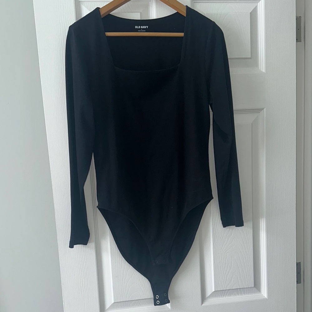 Old Navy Black Long Sleeve Bodysuit